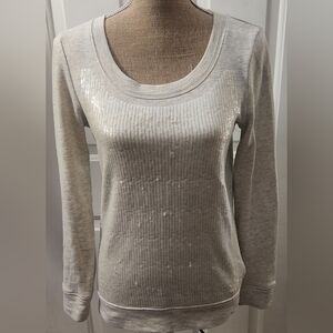J. Crew Cream Sequin Sweatshirt Size XS